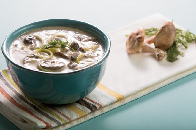 Triple Mushroom and Leek Soup