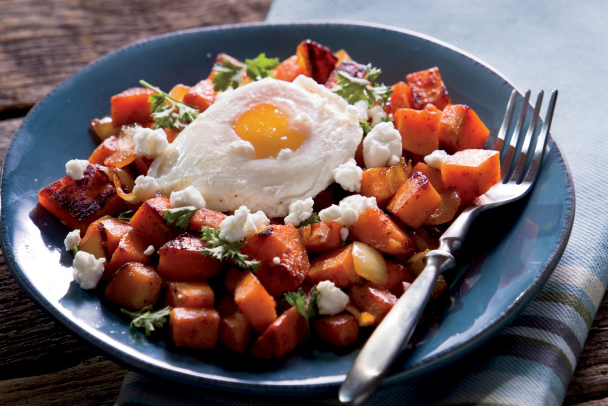 Sweet Potato Hash with Poached Egg