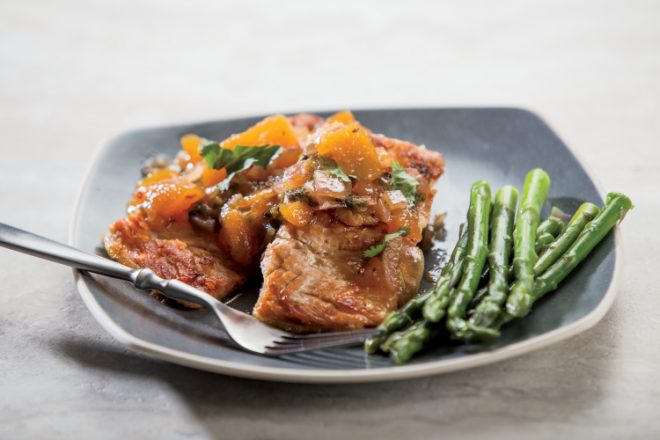 Skillet Salmon with Zesty Peach Chutney