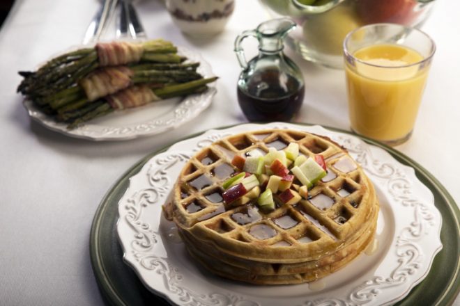 Apple Bacon Belgian Waffles