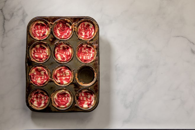 Raspberry Cheesecake Muffin Tin Brownies