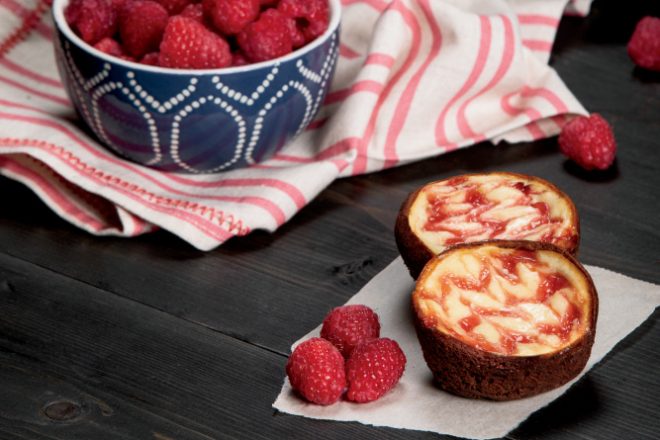 Raspberry Cheesecake Muffin Tin Brownies