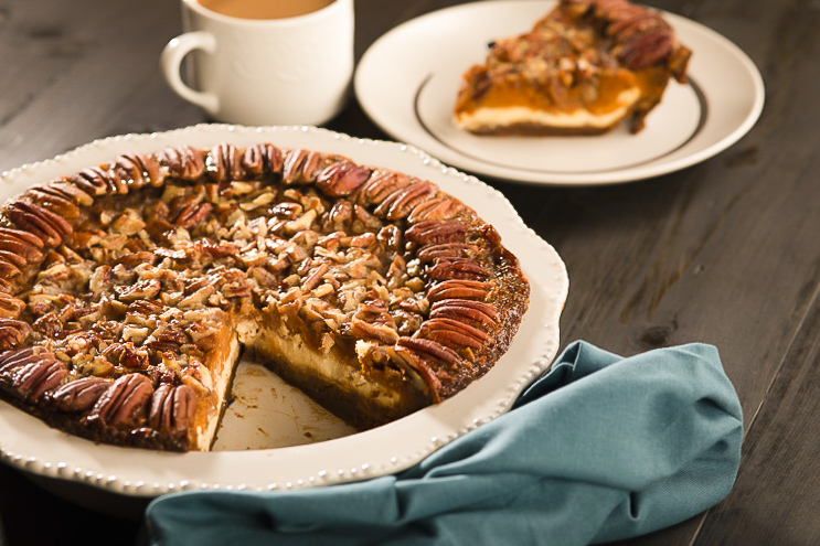 Gingersnap Pumpkin Cream Pecan Pie